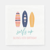 Serviette En Papier Fille Surfboard Beach anniversaire (Devant)