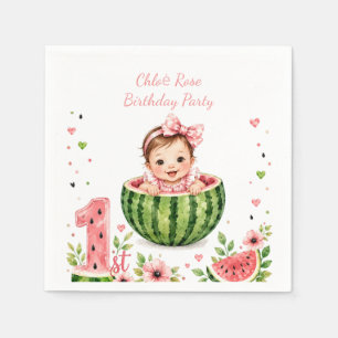 Serviette En Papier Fille un dans un melon 1er anniversaire