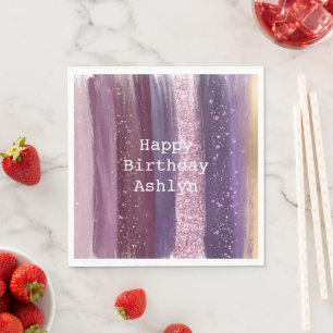 Serviette En Papier Fille violet rose brillant Parties scintillant Ann
