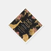 Serviette En Papier Filles 2e anniversaire fête rose or noir Safari (Coin)