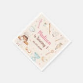 Serviette En Papier Filles à la première fête d'anniversaire (Coin)