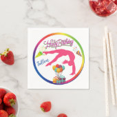 Serviette En Papier Filles Anniversaire Gymnastique Ressort Arc-en-cie (En situation)