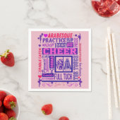 Serviette En Papier Filles Cheerleader rose et violet Word Art (En situation)