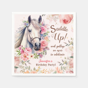 Serviette En Papier Filles Cheval Anniversaire Papier de fête Napkin