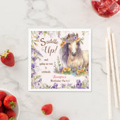 Serviette En Papier Filles Cheval Anniversaire Papier de fête Napkin (En situation)