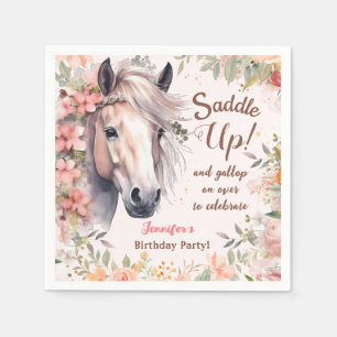 Serviette En Papier Filles Cheval Anniversaire Papier de fête Napkin