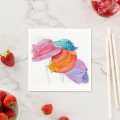 SERVIETTE EN PAPIER FILLES COLORÉES CASQUETTES PAPIER NAPKINS (En situation)