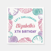 Serviette En Papier Filles Coquillages Anniversaire (Devant)