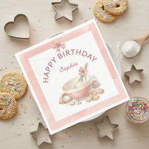 Serviette En Papier Filles de fête d'anniversaire de pâtisserie Élégan