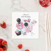 Serviette En Papier Filles de piscine rétro 40e anniversaire  (En situation)