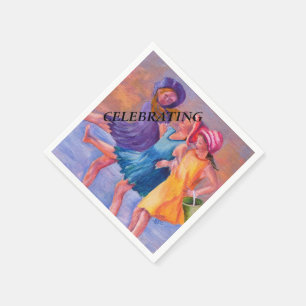SERVIETTE EN PAPIER FILLES DE PLAGE PAPIER NAPKINS