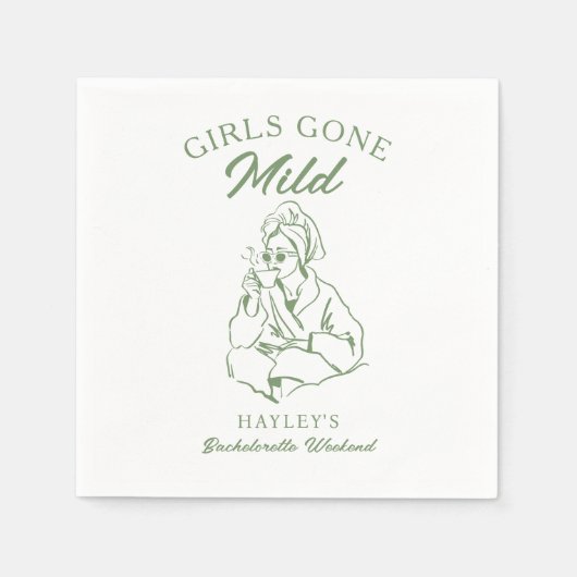 Serviette En Papier Filles Devenues Douces Fête de Bachelorette Vert S (Devant)