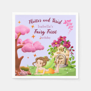Serviette En Papier Filles Fée Premier Conte de Fées Champignon Papill