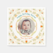 Serviette En Papier Filles Garçons Automne Automne Happy Anniversaire  (Devant)