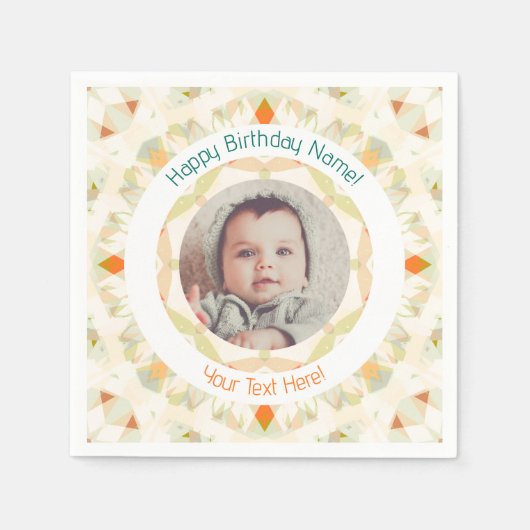 Serviette En Papier Filles Garçons Automne Automne Happy Anniversaire  (Devant)