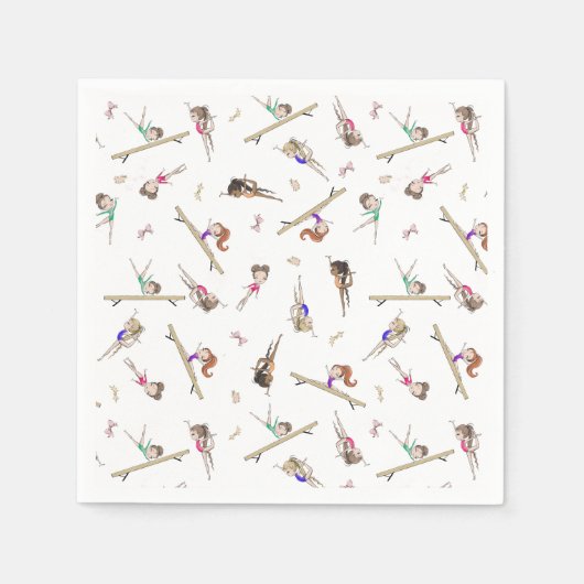 Serviette En Papier Filles Gymnastique fête d'anniversaire (Devant)