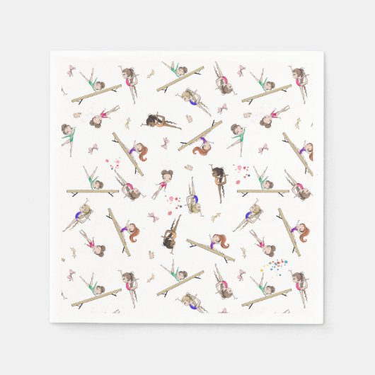 Serviette En Papier Filles Gymnastique fête d'anniversaire (Devant)