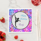 Serviette En Papier Filles Gymnastique Joyeux Anniversaire (En situation)
