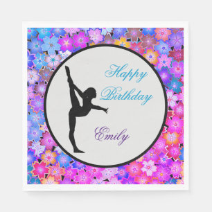 Serviette En Papier Filles Gymnastique Joyeux Anniversaire