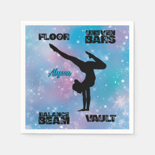 Serviette En Papier Filles Gymnastique Sol, Bars, Poutres, Vault Paste