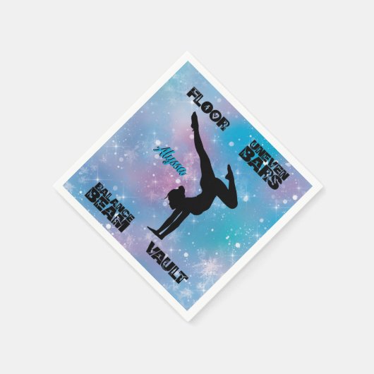 Serviette En Papier Filles Gymnastique Sol, Bars, Poutres, Vault Paste (Coin)