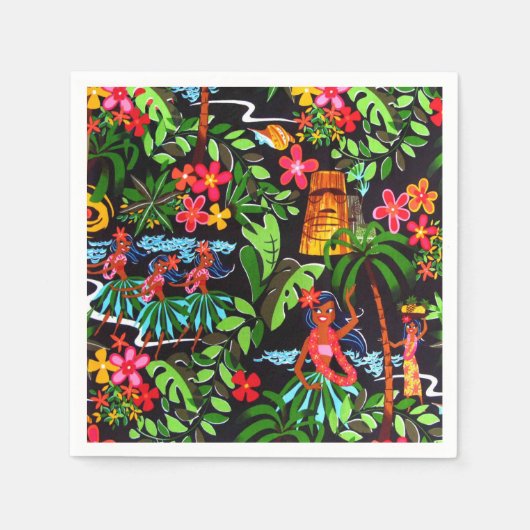 Serviette En Papier Filles hawaïennes (Devant)