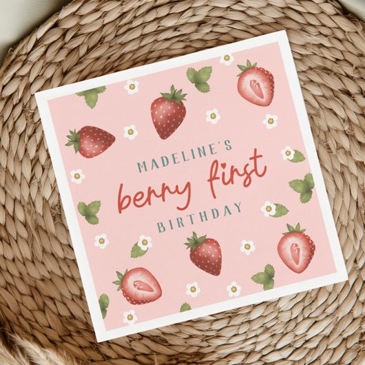 Serviette En Papier Filles mignonne Berry Premier été Enfants 1er anni