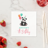 Serviette En Papier Filles mignonne fête Panda Bear 5e anniversaire (En situation)