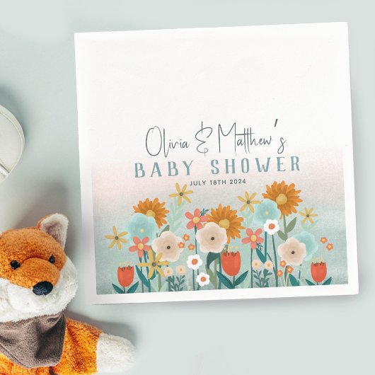 Serviette En Papier Filles mignonne Nature Baby shower botanique flora