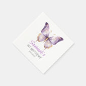 Serviette En Papier Filles mignonne papillon pourpre 1er fête d'annive (Coin)