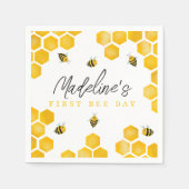 Serviette En Papier Filles mignonnes été premier jour d'abeilles enfan (Devant)