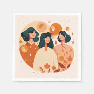 Serviette En Papier Filles mignonnes pour la Journée des Femmes, Fête 