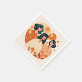 Serviette En Papier Filles mignonnes pour la Journée des Femmes, Fête  (Coin)