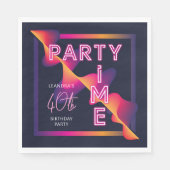 Serviette En Papier Filles Neon Fête Heure Anniversaire (Devant)