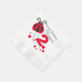 Serviette En Papier Filles nommées 2e anniversaire rouge coccinelle se (Coin)