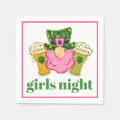 Serviette En Papier Filles Nuit Leprechaun Bière St Patrick's Day (Devant)