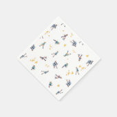 Serviette En Papier Filles Patinage sur glace, Hockey Blue Gold Annive (Coin)