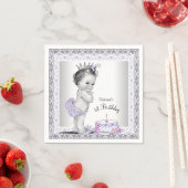 Serviette En Papier Filles Purple Princesse 1er anniversaire (En situation)