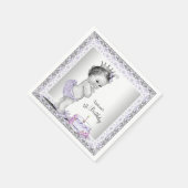 Serviette En Papier Filles Purple Princesse 1er anniversaire (Coin)