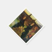 Serviette En Papier Filles ramassant des feuilles d'automne pour un fe (Coin)