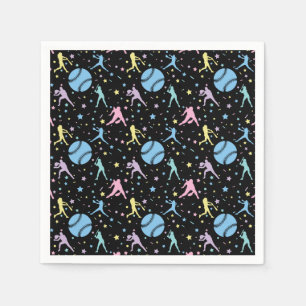 Serviette En Papier Filles Softball - Joueuses avec étoiles