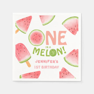 Serviette En Papier Filles UNE dans un Melon ! Fête d'anniversaire Pas