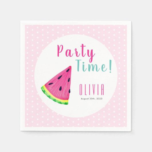 Serviette En Papier Filles Watermelon anniversaire (Devant)