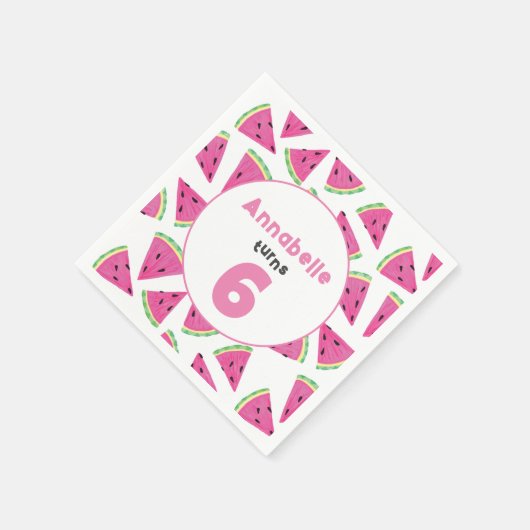 Serviette En Papier Filles Watermelon Plaques papier fête d'anniversai (Coin)
