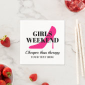 Serviette En Papier Filles week-end rose stiletto cockparty (En situation)