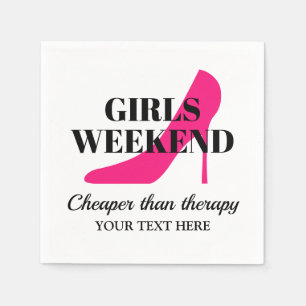 Serviette En Papier Filles week-end rose stiletto cockparty