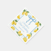 Serviette En Papier Filles Whimsical Blue Bow Lemon Amalfi Anniversair (Coin)