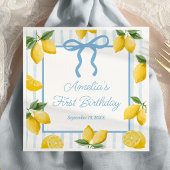 Serviette En Papier Filles Whimsical Blue Bow Lemon Amalfi Anniversair