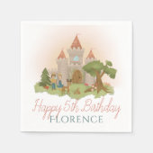 Serviette En Papier Filles Whimsical Fairytale Castle Anniversaire de  (Devant)