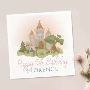 Serviette En Papier Filles Whimsical Fairytale Castle Anniversaire de 